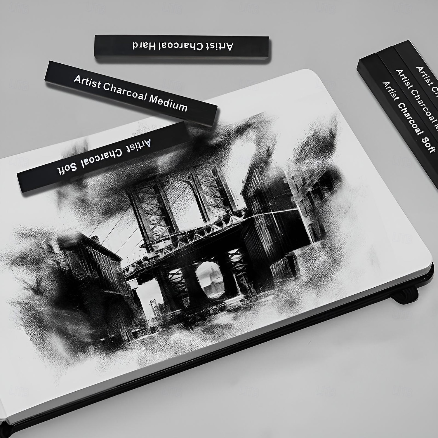 kunsttegning skyggelegging komprimerte kullpinner 6stk 2025 - $14.99 –P1