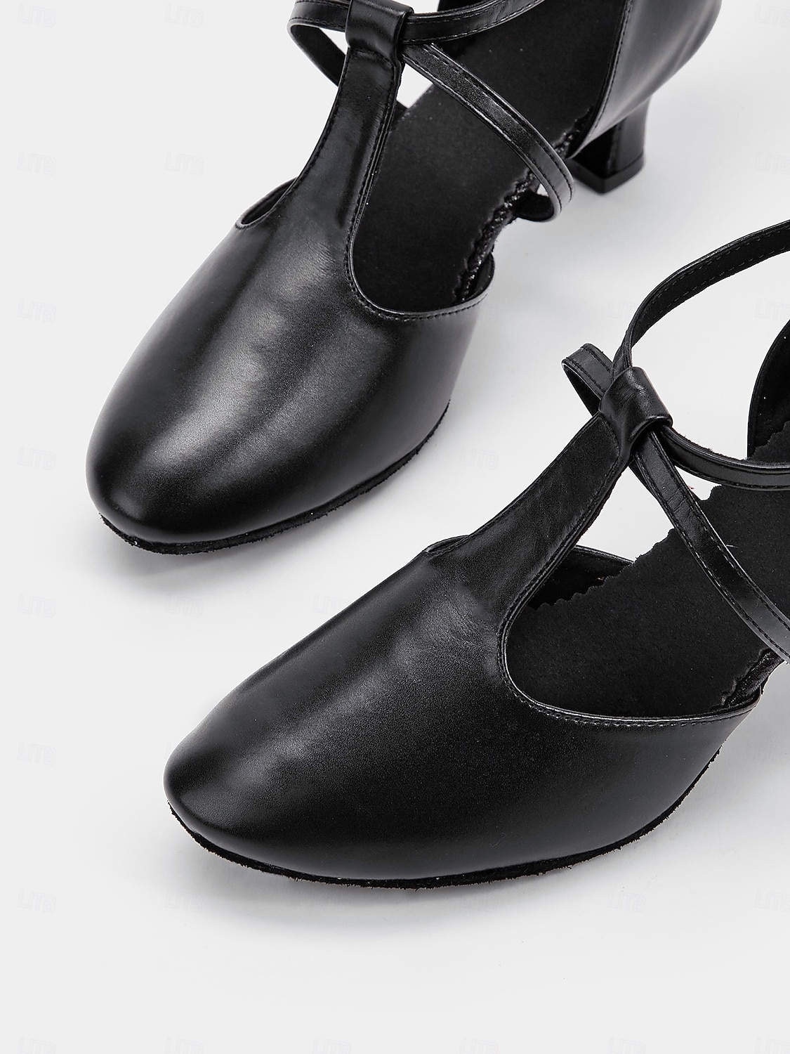 scarpe da ballo in similpelle nera con cinturino incrociato – comode scarpe col tacco da ballo latino e da sala da ballo da donna del 2025 a $32.99 –P6
