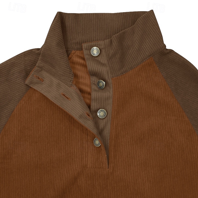 Hombre Sudadera Sudadera con un cuarto de cremallera Albaricoque Negro Vino Verde Ejército Rojo Media cremallera Bloque de color Deporte Diario Festivos Pana Ropa de calle Básico Casual Primavera 2025 - $23.99 –P10