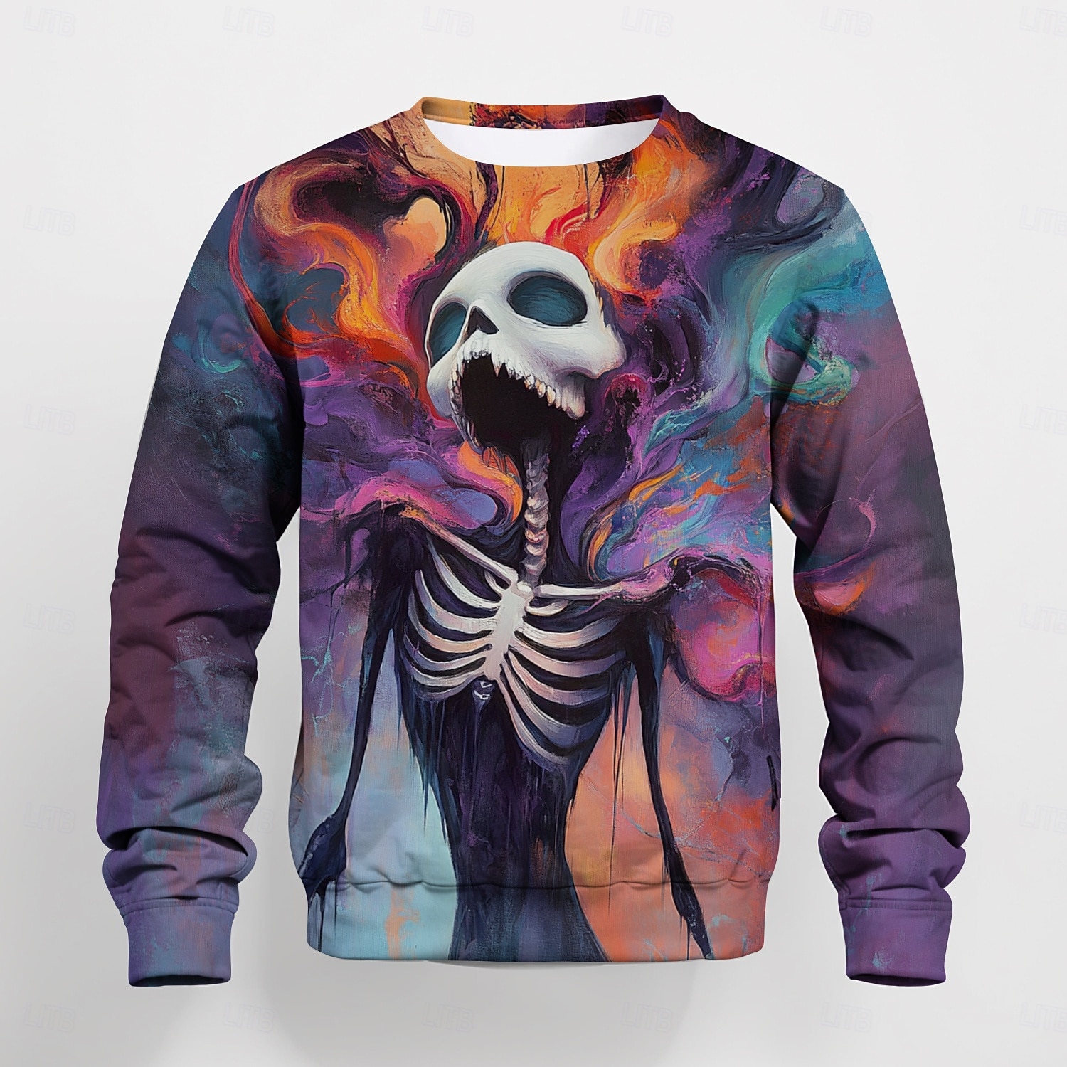 Halloween Pojkar 3D Grafisk Dödskalle Tröja Långärmad Vår Höst Mode Grundläggande Polyester Barn 4-12 år Rund hals Utomhus Ledigt Dagligen Normal 2025 - $16.49 –P3