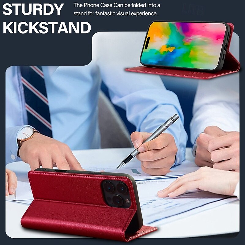 Phone Case For iPhone 16 Pro Max Plus iPhone 15 Pro Max Plus iPhone 14 13 12 11 Pro Max Plus Mini SE Back Cover Wallet Case with Stand Holder Card Slot Shockproof Retro TPU PU Leather 2025 - $18.99 –P13