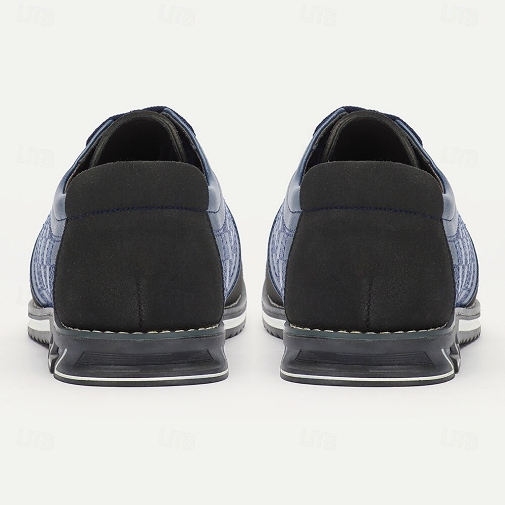 scarpe oxford da uomo con motivo a quadretti marrone e nero con suola comoda, perfette per l'uso casual e quotidiano del 2025 a $46.99 –P4