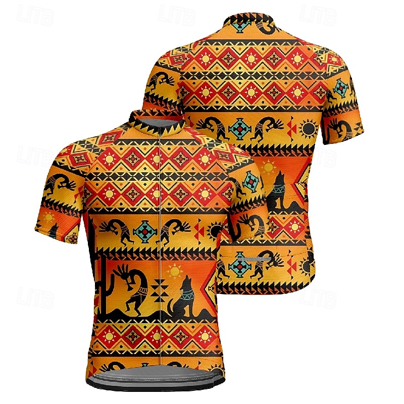 Men's Cycling Jersey Vintage Short Sleeve Bike Tee Tshirt Jersey with 3 Rear Pockets Mountain Bike MTB Quick Dry Anatomic Design Wicking Breathable Sports Yellow Clothing Apparel 2026 - $30.99 –P9