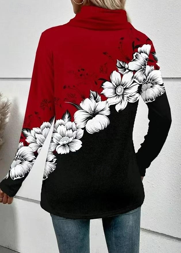 Damenbluse stilvoll modern langarm normale Oberteile Arbeit Alltag rot Frühling Herbst 2025 - $29.99 –P2