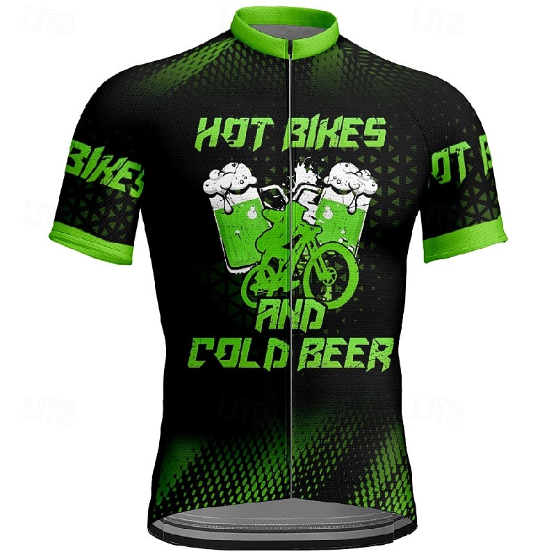 Men's Cycling Jersey Letter & Number Beer Short Sleeve Bike Tee Tshirt Jersey with 3 Rear Pockets Mountain Bike MTB Quick Dry Anatomic Design Wicking Breathable Sports Yellow Red Blue Clothing Apparel 2026 - $30.99 –P9