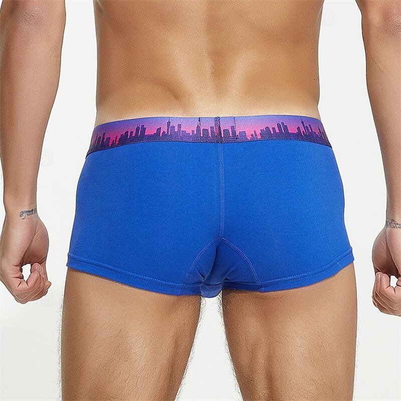 Men's 1 PCS Boxers Underwear Boxer Shorts 90% Cotton Breathable Soft Comfortable Color Block Letter Mid Rise Black White 2025 - $10.49 –P10