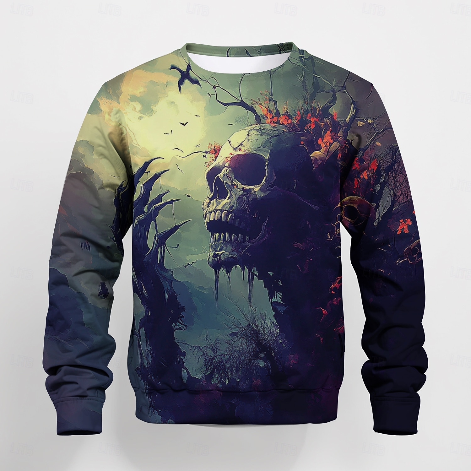 Halloween Pojkar 3D Grafisk Dödskalle Tröja Långärmad Vår Höst Mode Grundläggande Polyester Barn 4-12 år Rund hals Utomhus Ledigt Dagligen Normal 2025 - $16.49 –P7