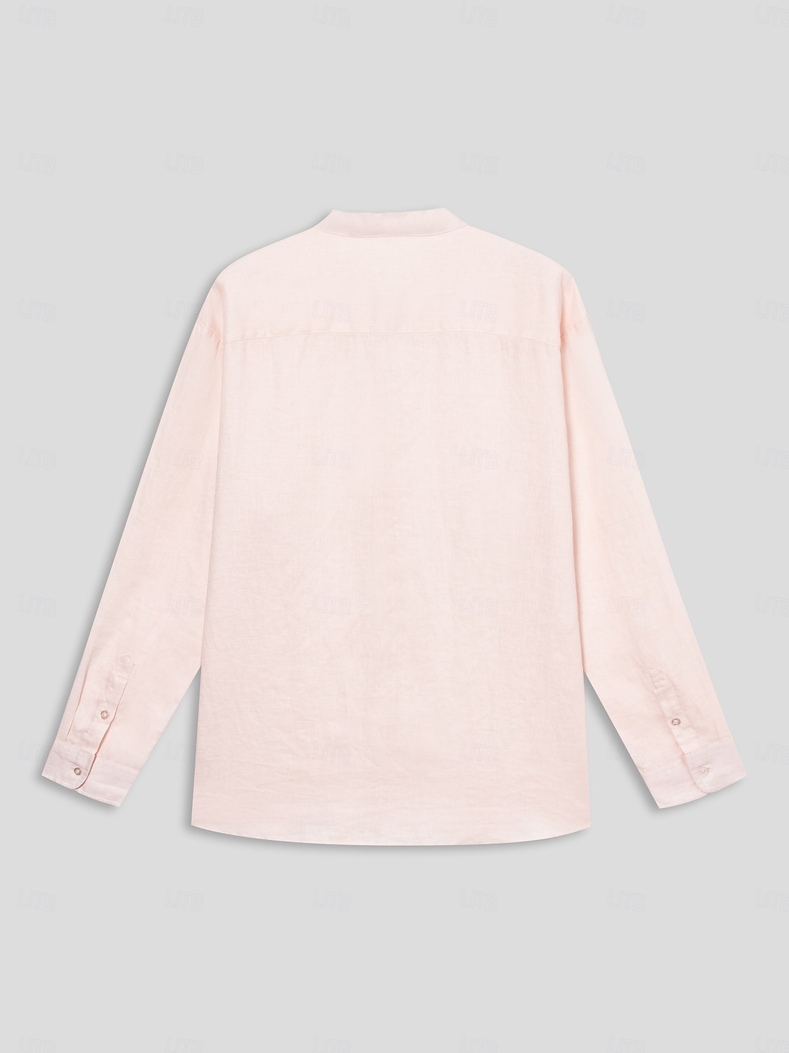 Miesten Paita Pellava paita Button Up paita Tavallinen ulko- Loma Valkoinen Punastuvan vaaleanpunainen Pitkähihainen Pystykaulus 봄 & Syksy Vaatetus Rypytetty 2025 - $5.59 –P4