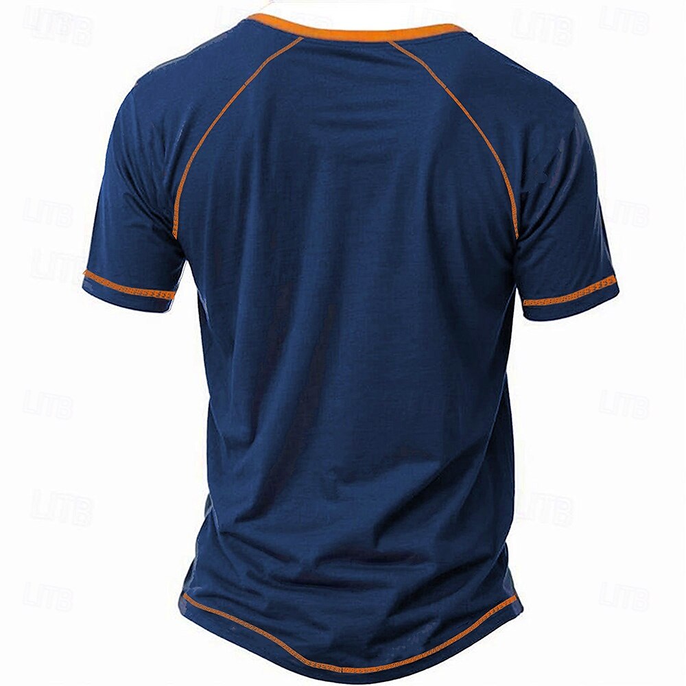 Męskie Halloween Flaga Koszula Henley Długi rękaw Nadruk Codzienny Urlop Codzienny Wiosna i jesień Czarny Zielony Ciemnoniebieski Henley Koszulka Henley 2025 - $22.99 –P2