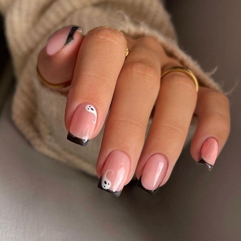 1conjunto Resina Clássico Melhor qualidade Criativo Moda dia das Bruxas Festa / Noite Festival Unhas postiças para Unha de Dedo de 2025 por $10.99 –P18