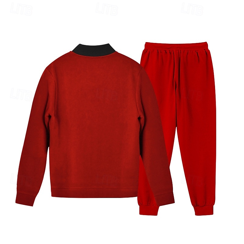 Herren Trainingsanzug Jogginganzug Sweatshirt mit durchgehendem Reißverschluss Marineblau Stehkragen Einfach 2 teilig Täglich Sport & Outdoor Ferien Polyester Streetwear Basic Lässig Frühling & Herbst 2026 - $40.99 –P13