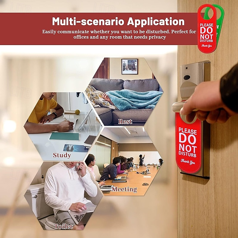 Do Not Disturb Sign Door Hanger Sign PU Leather Welcome Please Knock Sign Ideal for Offices Clinics Law Firms Hotels or during Therapy Massage Spa Counseling Sessions 2026 - $9.99 –P5