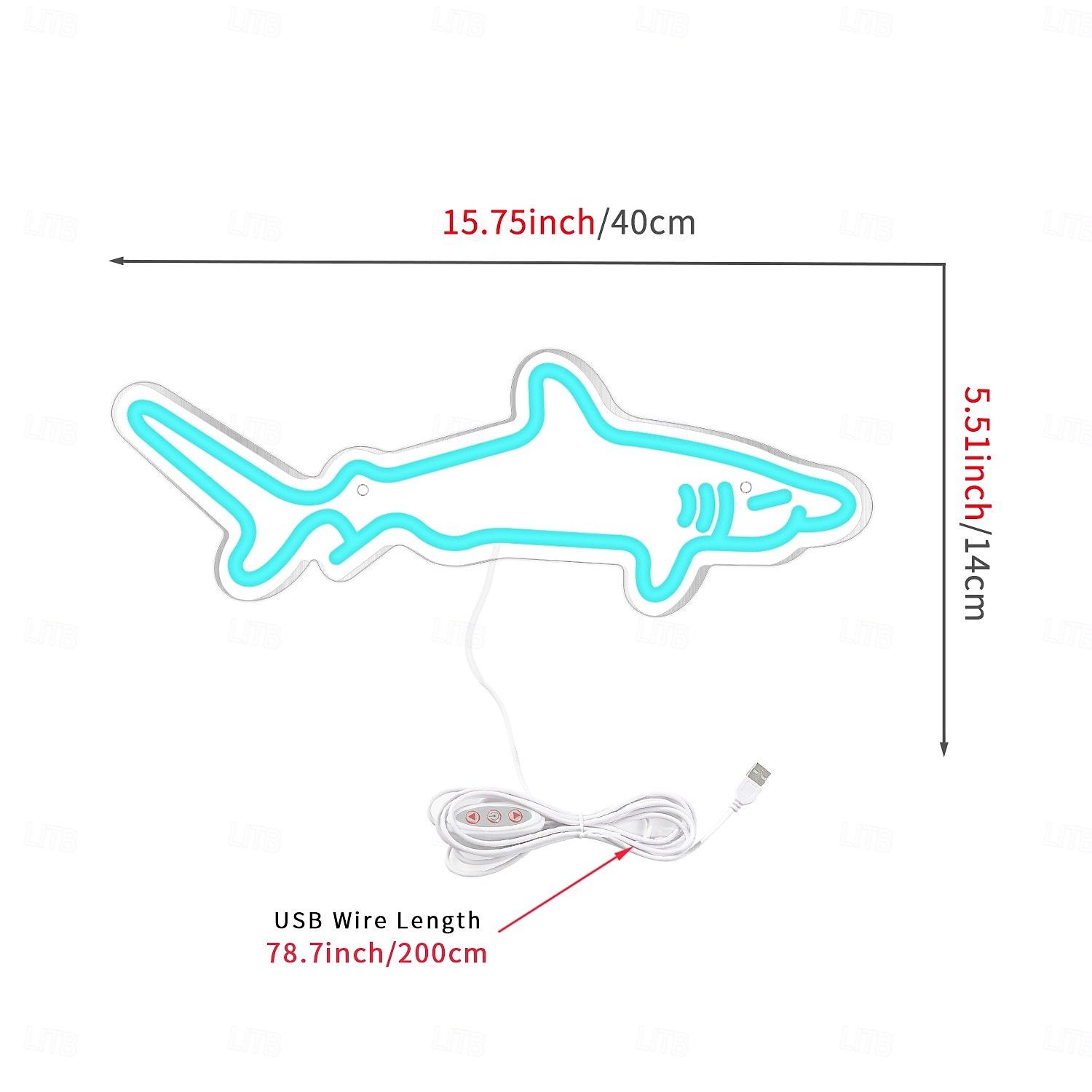 1pc blauwe haai led neonlichtbord, usb-aangedreven neonlichtbord voor thuis slaapkamer aquarium dierentuin bar club pub feest wandkunst decoratie hangende lamp 2026 - $32.99 –P1