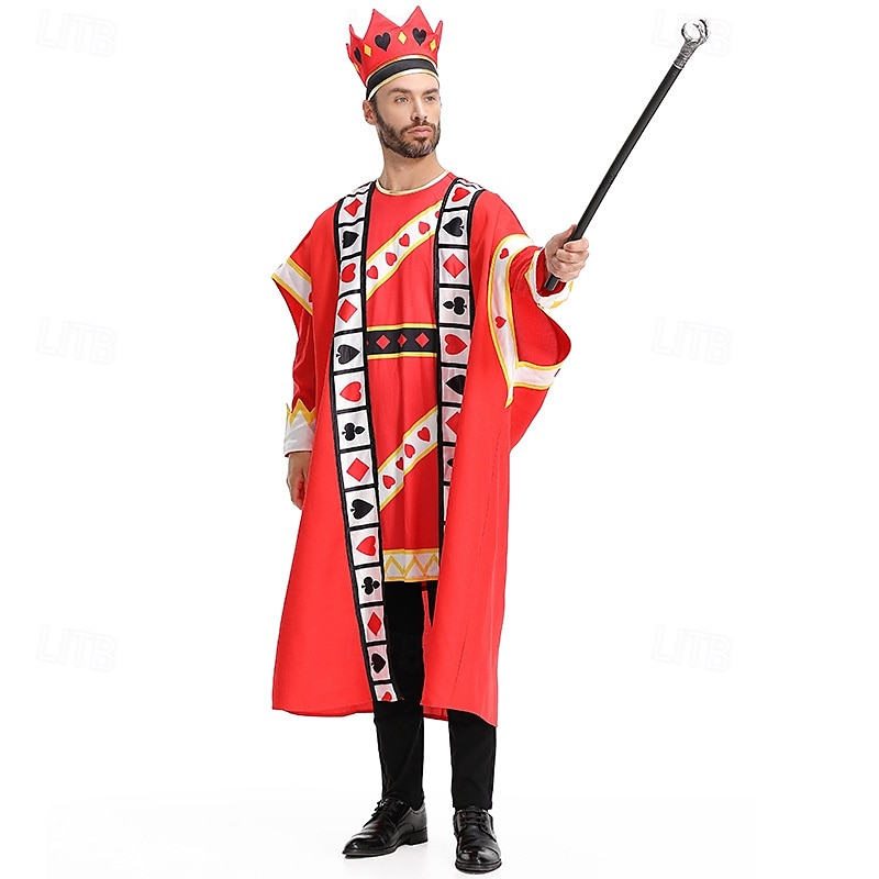 Alice in Wonderland Pohádka Srdcový král Cosplay kostým Filmové kostýmy for Pánské Dospělí Plesová maškaráda Výkon Večírek 2025 - $66.99 –P1