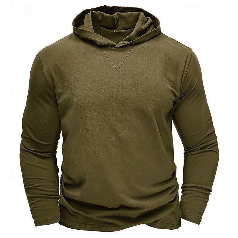 Hombre Sudadera Negro Blanco Verde Ejército Azul Real Caqui Con Capucha Plano Deporte Diario Festivos Algodón Ropa de calle Básico Casual Primavera & Otoño Ropa Sudaderas con capucha Sudaderas 2025 - $23.99 –P11