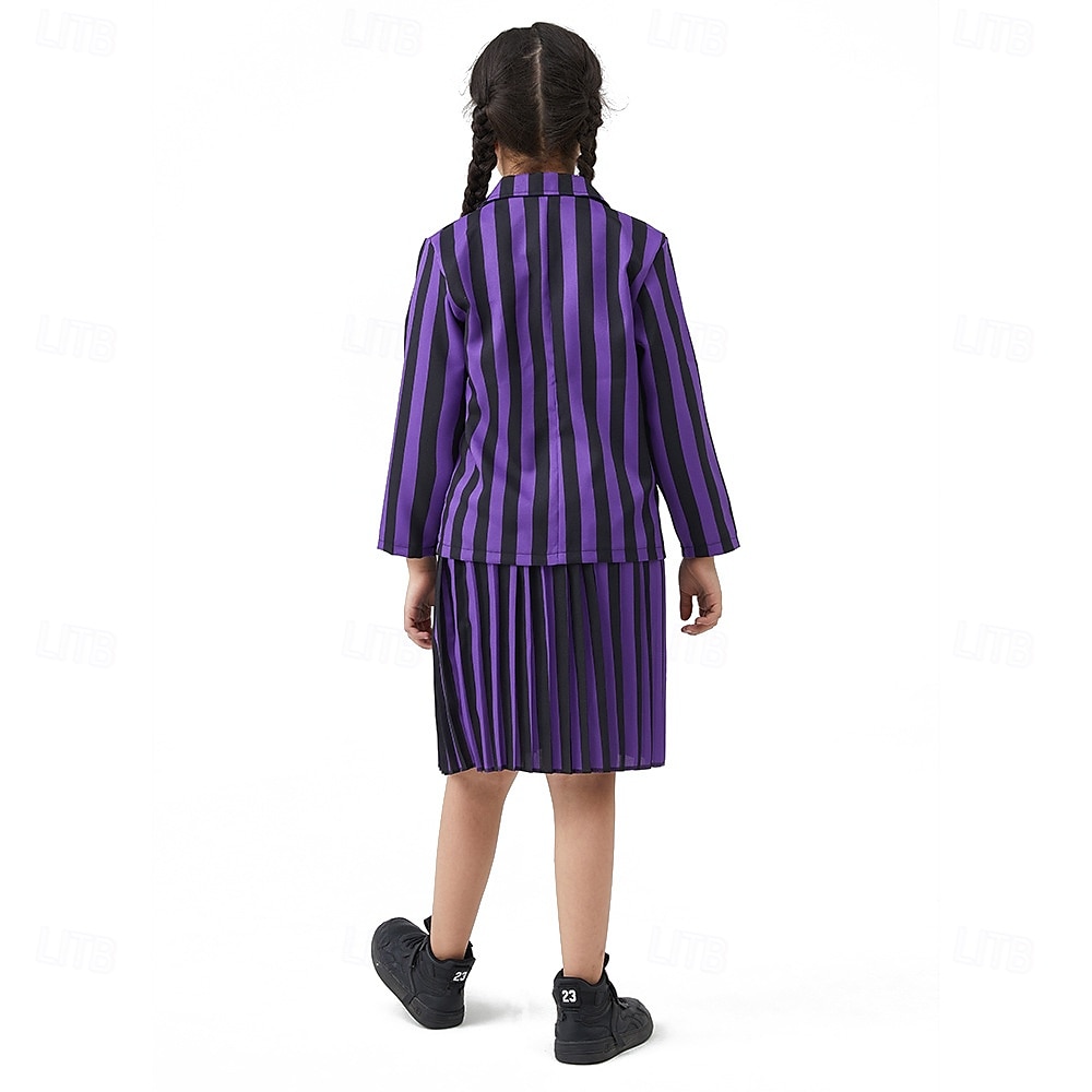 Szerda Addams Addams család szerda Szoknya Kabát Öltönyök és blézerek Szerepjáték Filmsztár jelmez for Női Lány Gyermek Felnőttek Álarcos mulatság Hétköznapi 2025 - $33.99 –P3
