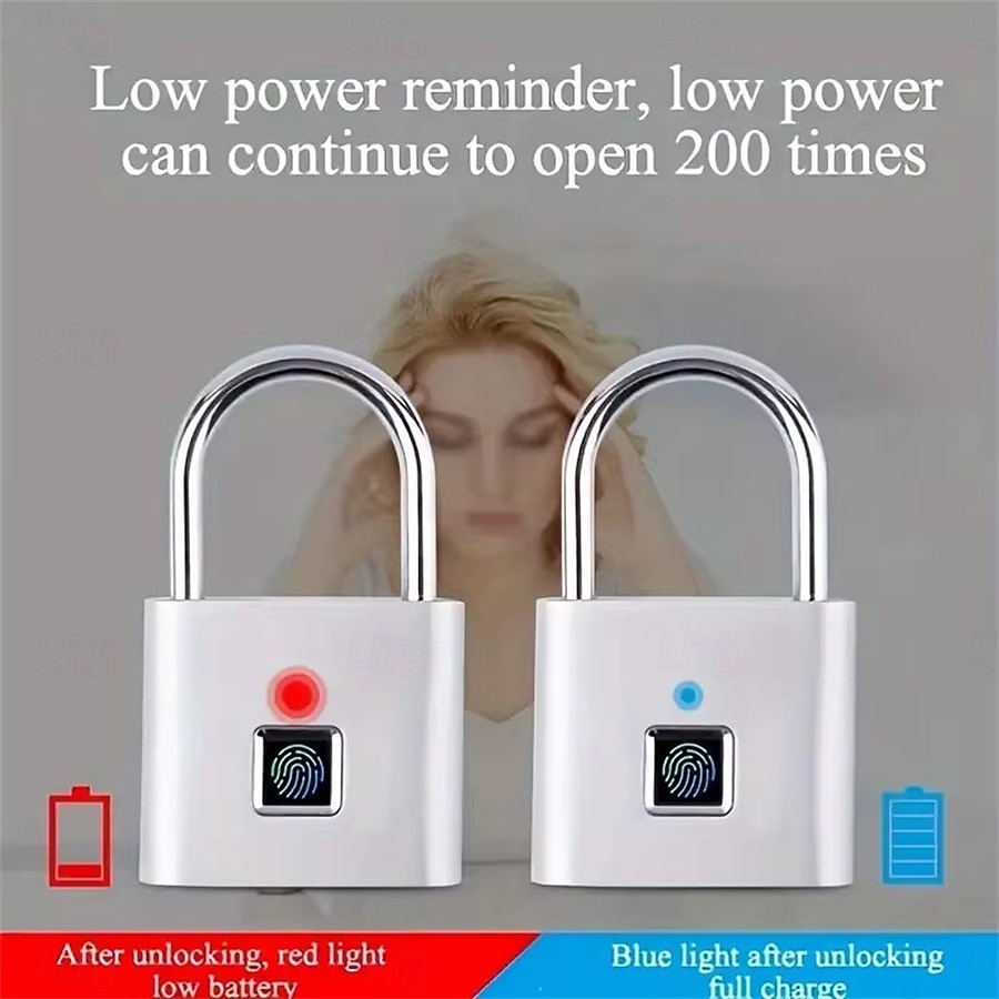 Fingerprint Lock Keyless Waterproof Anti-Theft Smart Lock Fingerprint Padlock Zinc Alloy Intelligent Safety Electronic DoorLock 2025 - $28.99 –P10