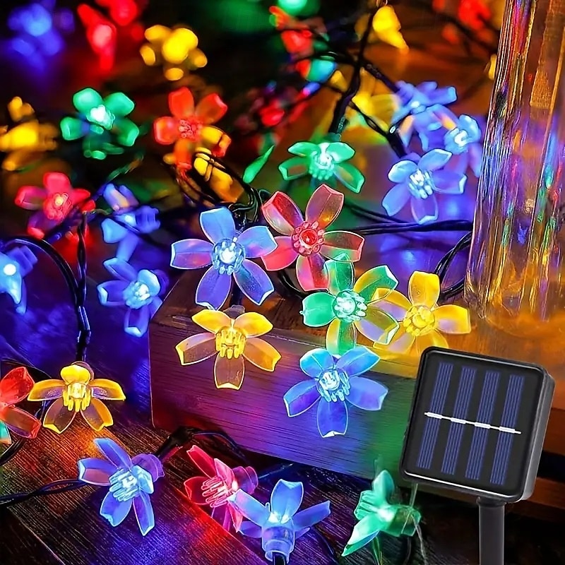 1pc Solar Flower String Lights, Cherry Tree Branch Light Outdoor 6.5M/21FT 30 LED Fairy Light IP65 Waterproof for Garden Fence Patio Yard Party Decor Christmas Halloween Decoration 2025 - $13.99 –P9
