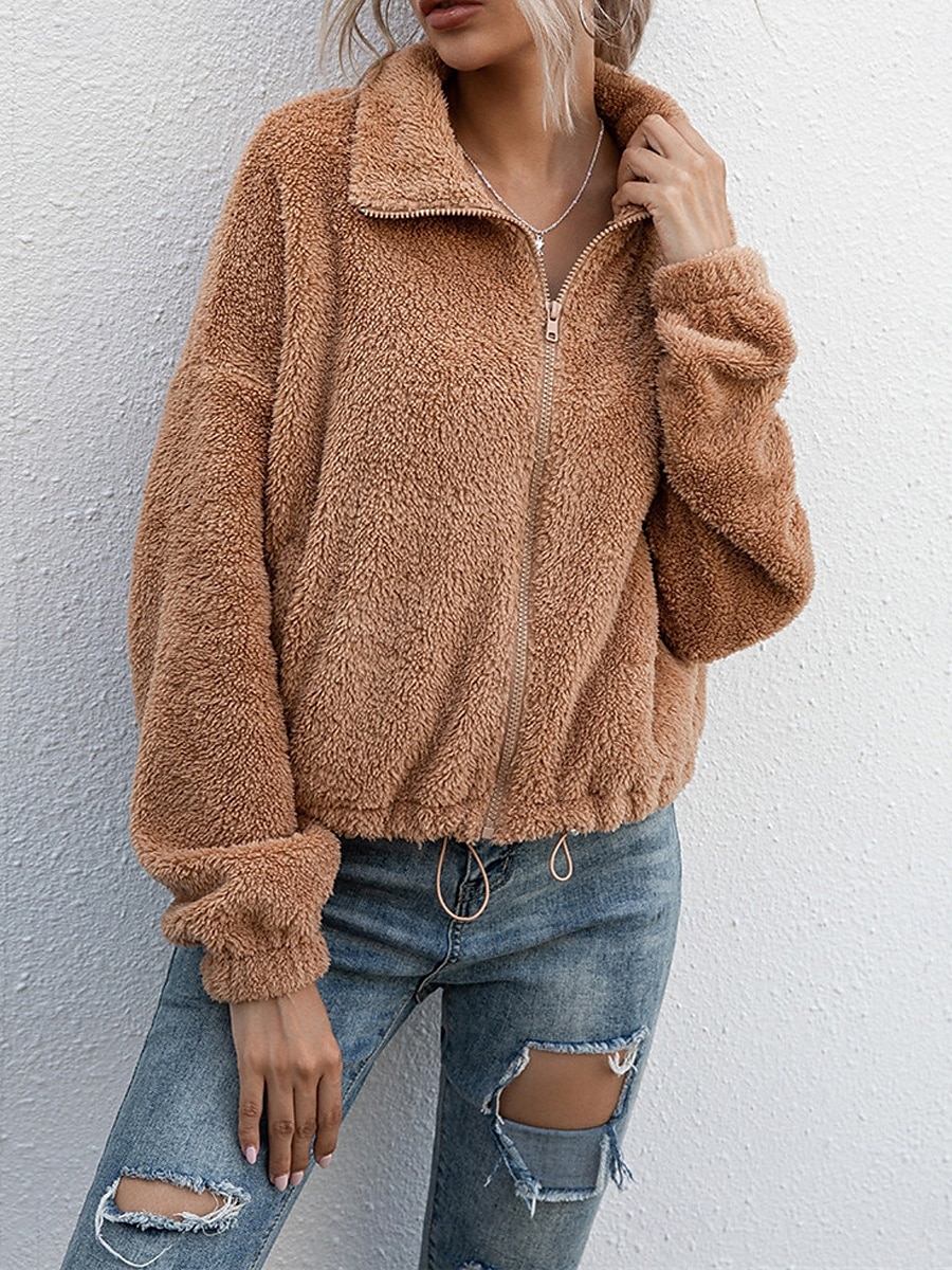 Femme Veste Polaire Manteau en peluche Chaud Respirable Zippé Poche Doublé en Polaire Décontractées Bloc de couleur Vacances Plein Air Usage quotidien Sortie fermeture Éclair Col rabattu Standard de 2025 ? $29.99 –P2