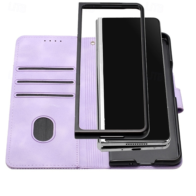 Phone Case For Samsung Galaxy Z Fold 6 Z Fold 5 Z Fold 4 Z Fold 3 Flip Cover Magnetic with Wrist Strap Card Slot Butterfly Geometric Pattern PC PU Leather 2025 - $18.99 –P4