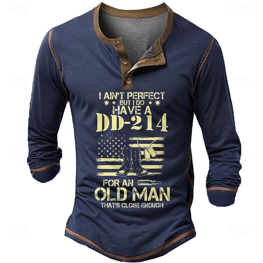 4 juillet 2026 250e Jour du Souvenir T-shirt Henley à manches longues 3D imprimé drapeau américain pour homme en plein air quotidienne de 2026 ? $23.99 –P2