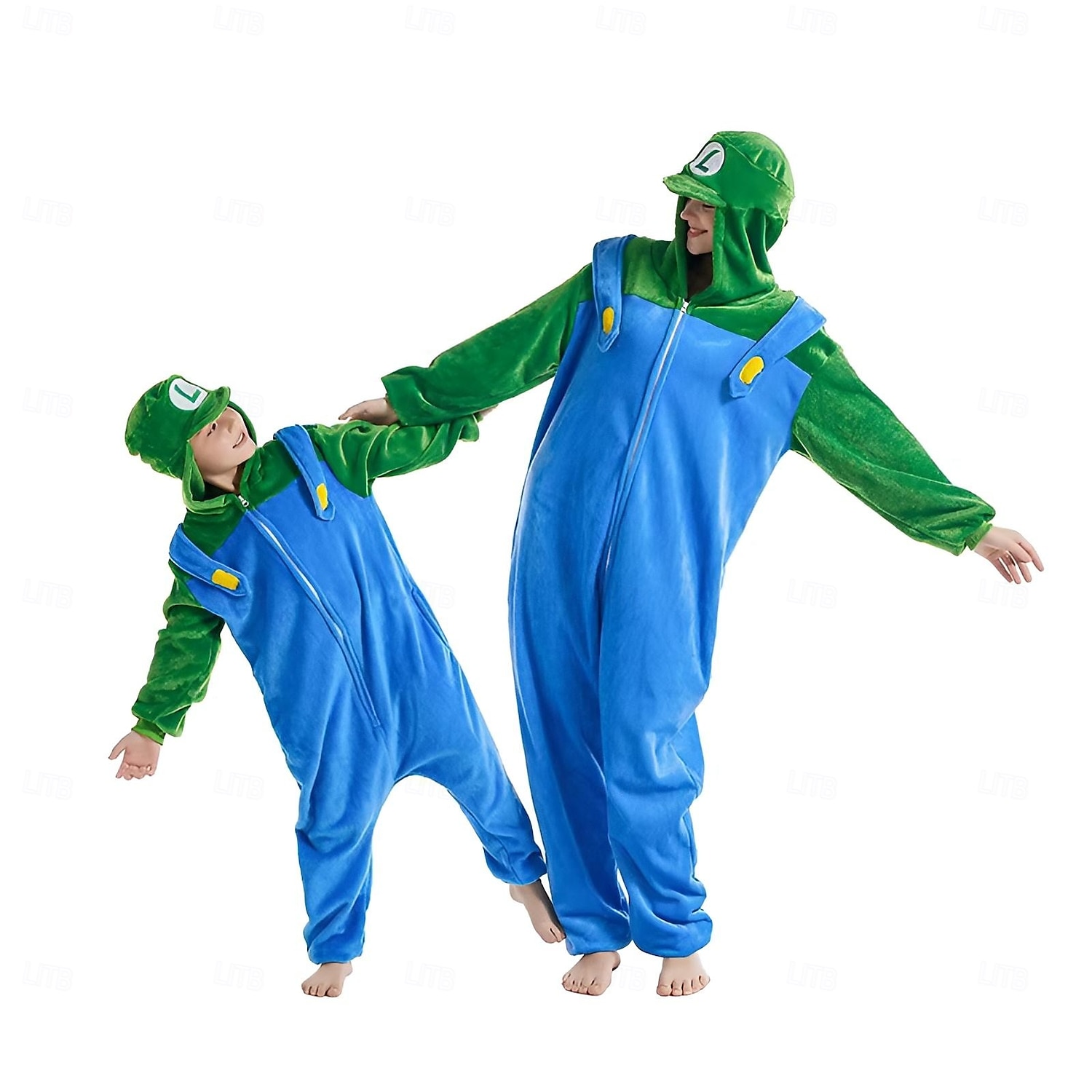 Super Bros Kigurumi Pajamas Halloween Group Family Costumes Kid's Adults' Unisex Funny Costume Party Home Wear Halloween Carnival Easy Carnival Costume 2025 - $32.99 –P3