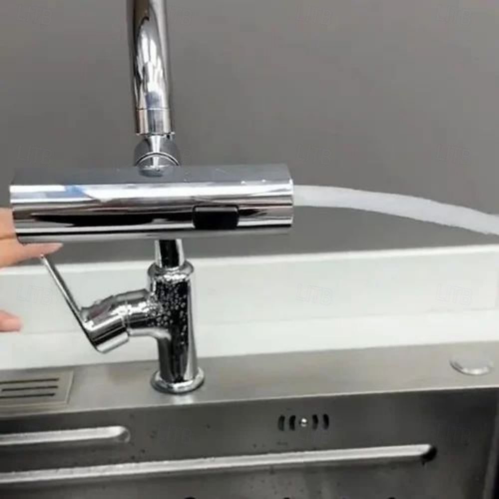 Распылитель для кухонного смесителя с водопадом, вращающийся на 360 градусов из нержавеющей стали, защита от брызг, прочный и простой в уходе, универсальный удлинитель фильтра 2025 - $23.99 –P8