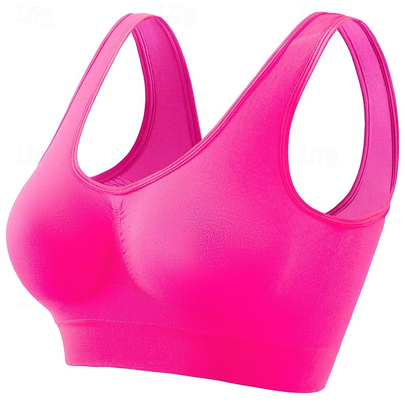 Mulheres Sustentação Leve Sutiã Esportivo Sutiã de corrida Sem costas Good Top Acolchoado Ginástica Esportes Relaxantes Corrida Respirável Leve Macio Preto Branco Rosa claro Cor Sólida de 2025 por $13.49 –P9