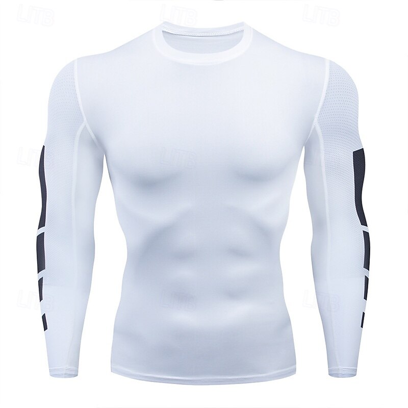 Homens Camisetas Compressão Camisa Atlético camisa de ginástica Camisa Fitness Patchwork Manga Longa Camiseta Casual Roupa Esportiva Outono Respirável Secagem Rápida Alta elasticidade Treino de de 2025 por $12.99 –P8