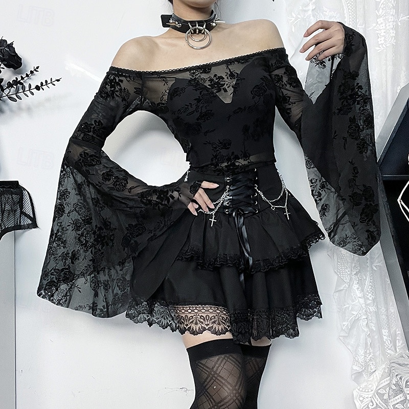 Gothique Steampunk Jupe Bal Masqué Fille gothique Femmes Mascarade Soirée Adulte Jupe de 2025 ? $32.99 –P7