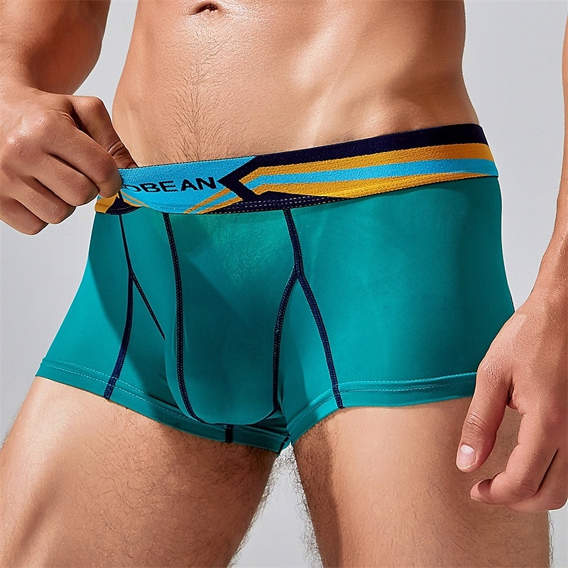 Herren 1 pc Unterwäsche Boxer Boxer-Shorts Nylon Atmungsaktiv Weich Komfortabel Farbblock Buchstabe Mittlere Hüfthöhe Schwarz Weiß 2025 - $10.49 –P13