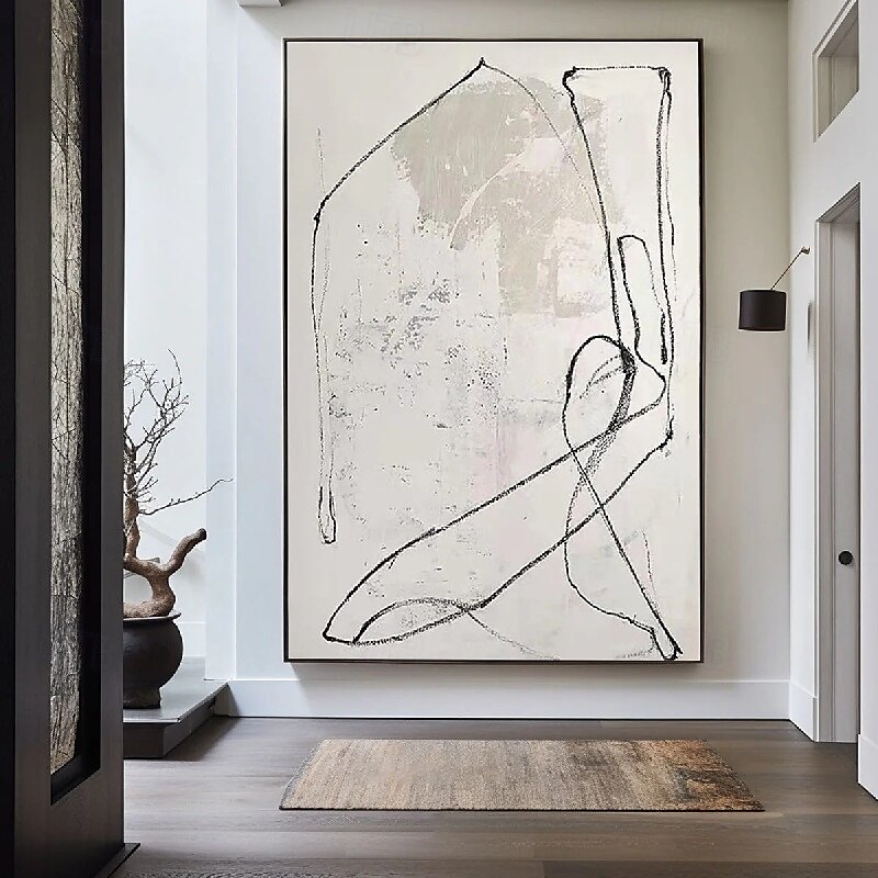 Large handmade  Milimalist Abstract Painting Handmade Black Gray Minimalist Painting On Canvas hand painted Textured Painting Abstract Art painting black Gray abstract art painting 2025 - $125.99 –P1