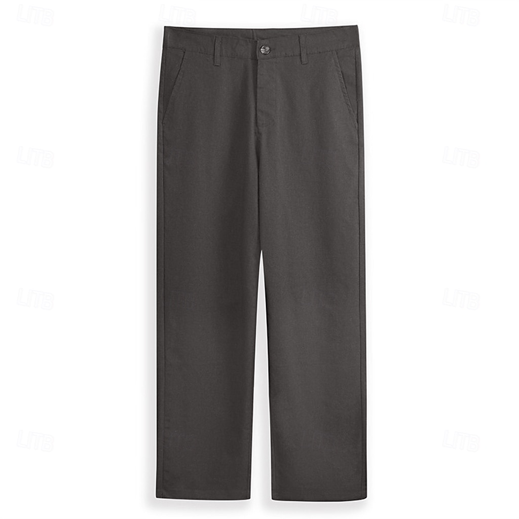 2025年 男性用 リネンパンツ ズボン スーツ サマーパンツ ビーチパンツ フロントポケット まっすぐな足 平織り 履き心地よい 高通気性 全長 フォーマル ビジネス 祝日 ファッション ベーシック ブラック ホワイト 伸縮性なし  コレクション – $27.99 –P3