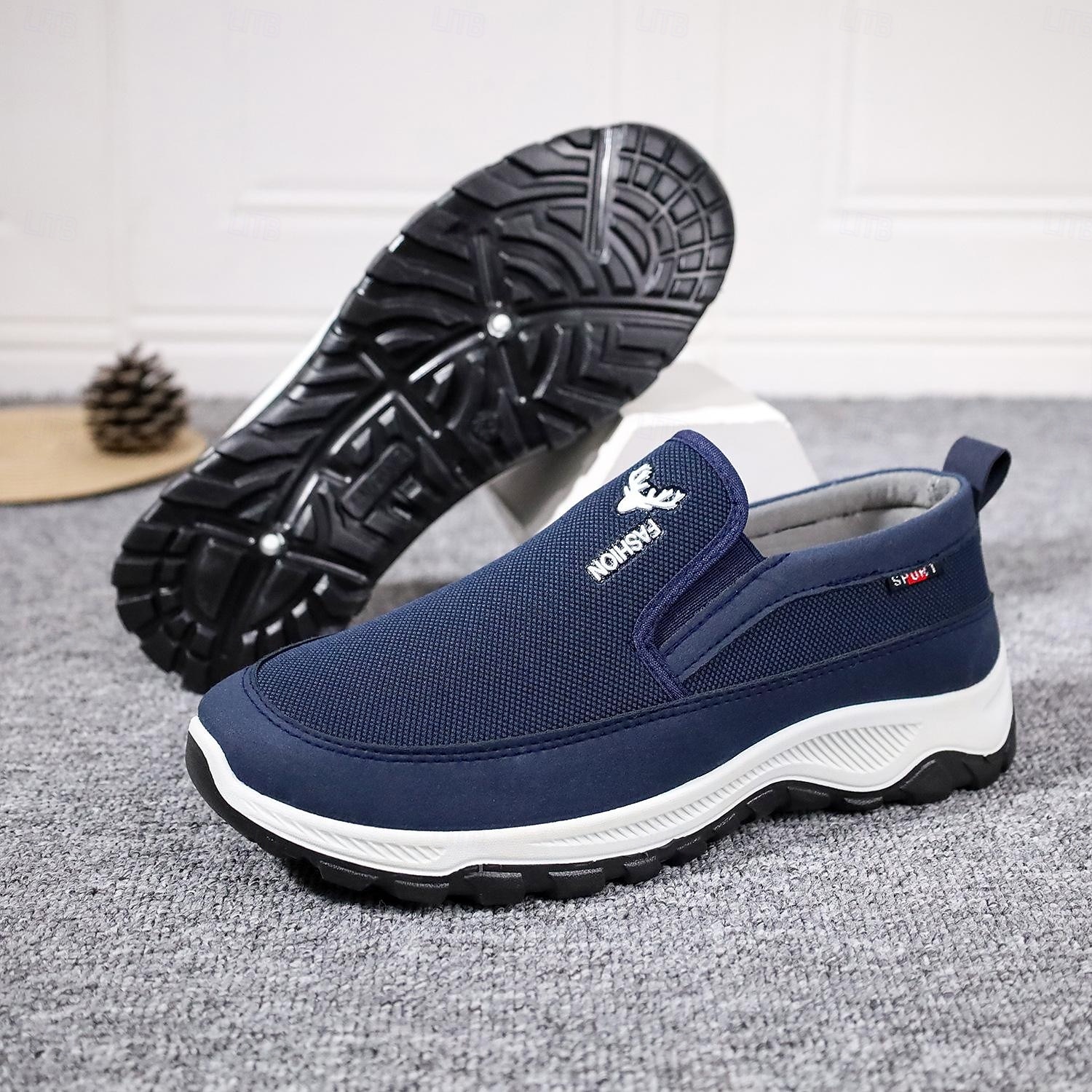 menns uformelle sorte og hvite, pustende mesh slip-on loafers for hverdagskomfort 2025 - $26.99 –P2