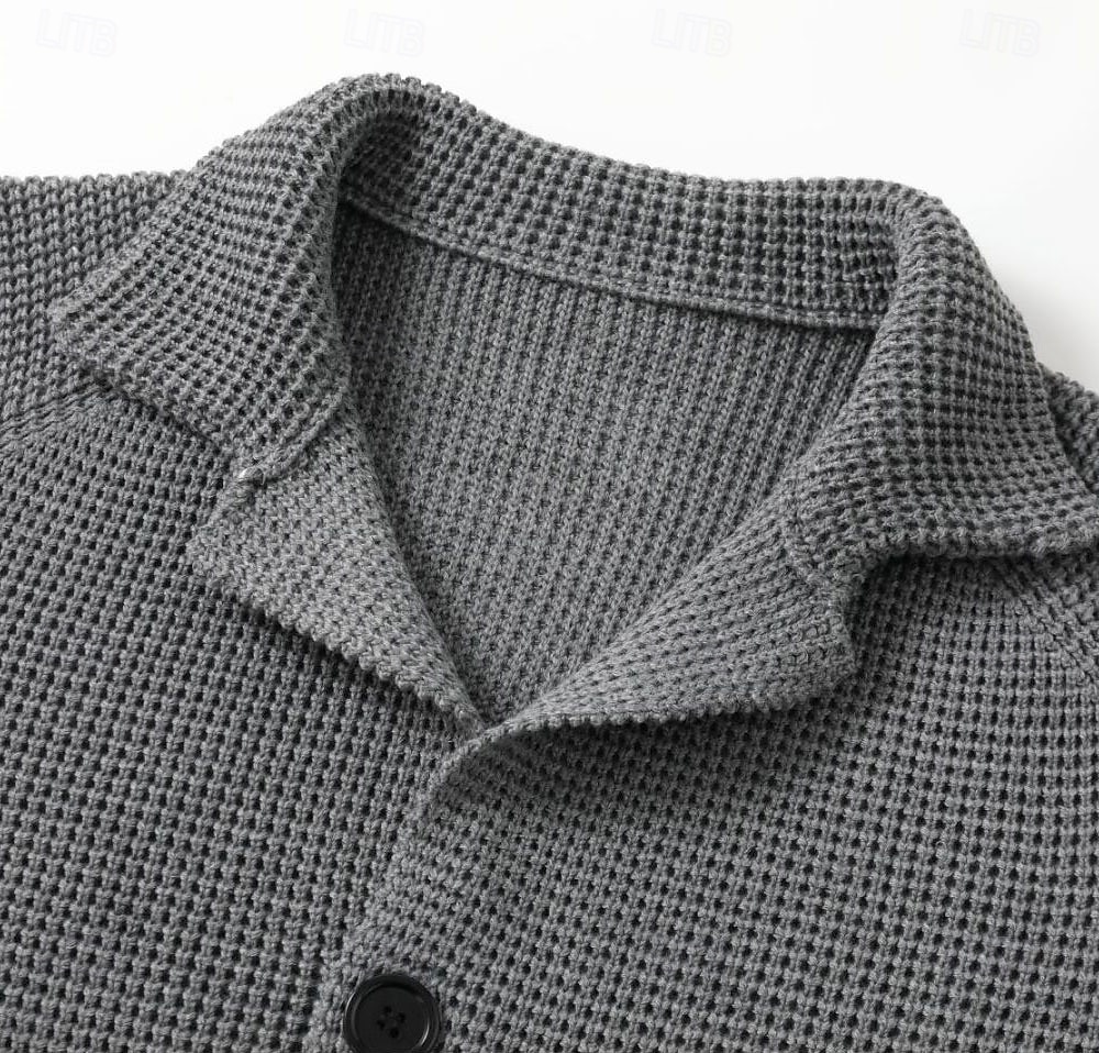 Hombre Pulóveres Chaqueta de Punto Vestido Suéter Chaqueta suéter Estriado Tejer Recortado De Punto Escote Chino Ropa Otoño Invierno Ejército verde Negro S M L 2025 - $37.99 –P6