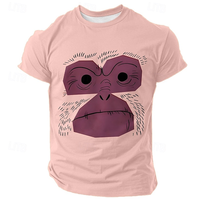 2025年 男性用 猿 Tシャツ 半袖 Tシャツ 3Dプリント クルーネック シャツ ファッション アスレイジャー ストリート スポーツ・アウトドア ブラック ホワイト イエロー 夏 春 衣類 S M L XL XXL XXXL コレクション – $15.99 –P6