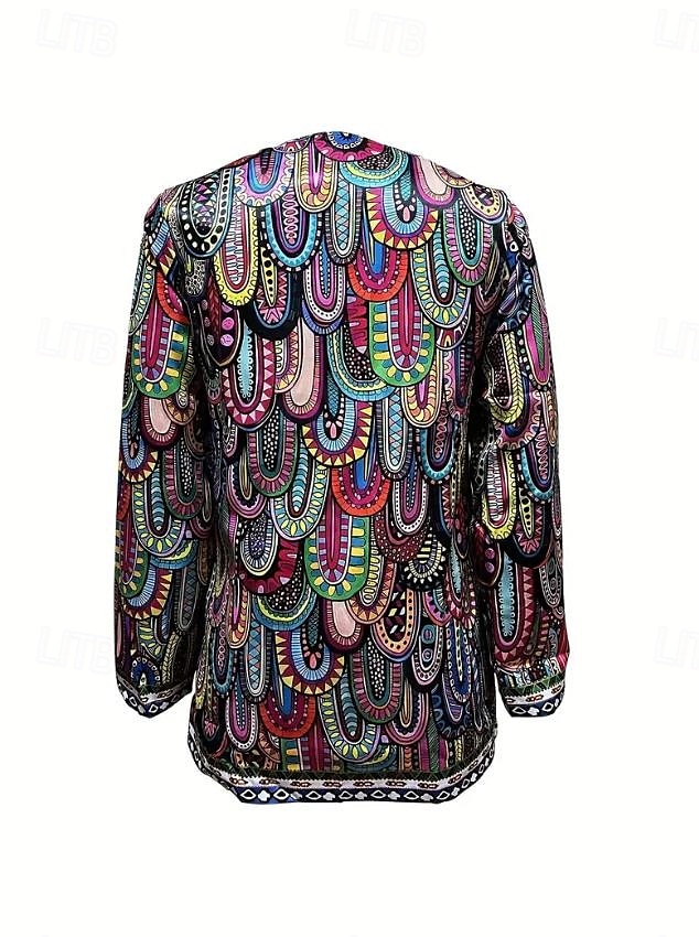 Femme Veste Blouson Soirée Poche Géométrique Coupe Vent Mode Standard Vêtements d'extérieur manche longue Automne Coloré M de 2025 ? $41.99 –P2