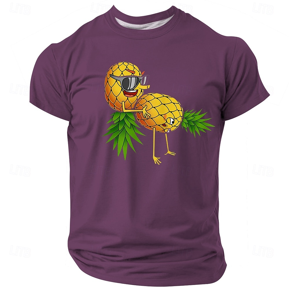 Pánské dospělácké vtipy ananas tričko krátký rukáv tričko 3D tisk crew neck košile abstraktní vtipné street sporty venkovní černá modrá fialová léto jaro oblečení apparel S M L XL XXL XXXL 2025 - $17.99 –P5