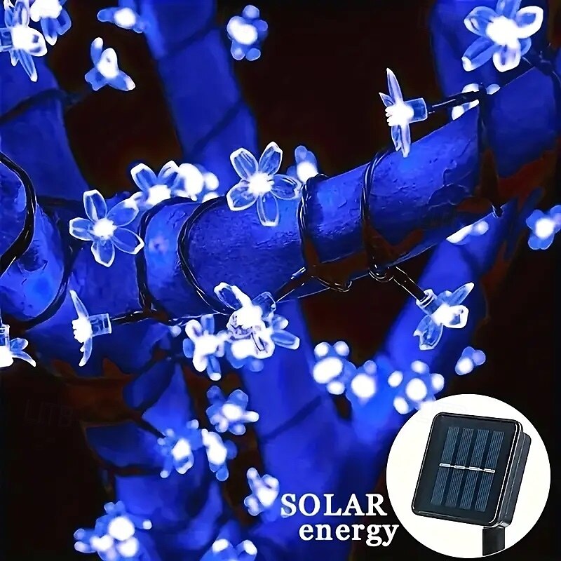 1pc Solar Flower String Lights, Cherry Tree Branch Light Outdoor 6.5M/21FT 30 LED Fairy Light IP65 Waterproof for Garden Fence Patio Yard Party Decor Christmas Halloween Decoration 2025 - $13.99 –P6