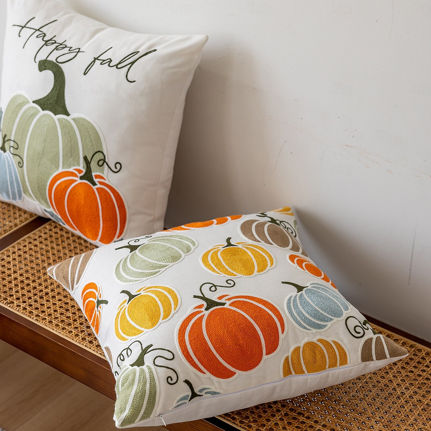 Halloween Broderade Pumpor Dekorativa Toss Kuddar Överdrag 1PC Mjukt Fyrkantigt Kuddskydd Höstkudde för Sovrum Vardagsrum Soffa Stol 2025 - $17.49 –P2