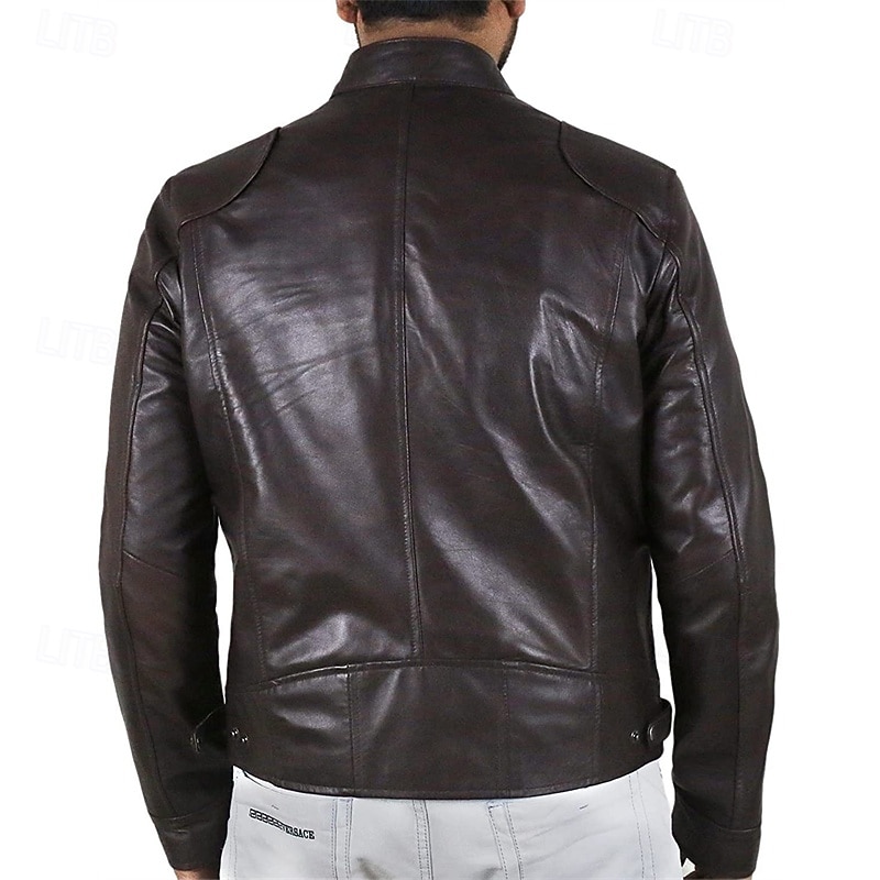 Per uomo Giacca in Ecopelle Giacca di transizione Giacca da Biker Giacca in pelle rossa Vacanza Quotidiano Antivento Caldo Tasca Autunno & Inverno Semplice Moda Classico Collo alla coreana Regolare del 2026 a $41.99 –P8
