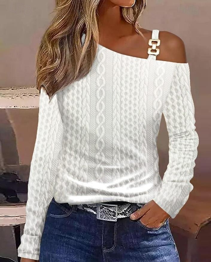 Women's Blouse Stylish Modern Long Sleeve Regular Tops Work Daily White Spring Fall 2025 - $25.99 –P1