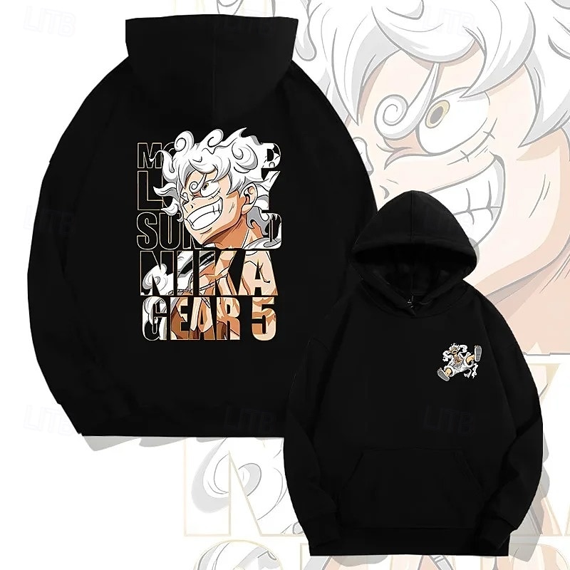 One Piece Majom D. Luffy Luffy Gear 5 Kapucnis felsőrész Pullover Nyomtatott Elülső zseb Grafikus Kompatibilitás Páros Férfi Női Felnőttek Álarcos mulatság Forró bélyegzés Parti Alkalmi / Napi 2025 - $29.99 –P1