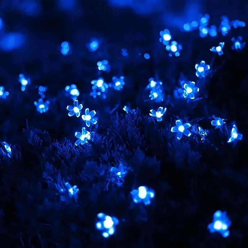 1pc Solar Flower String Lights, Cherry Tree Branch Light Outdoor 6.5M/21FT 30 LED Fairy Light IP65 Waterproof for Garden Fence Patio Yard Party Decor Christmas Halloween Decoration 2025 - $13.99 –P8