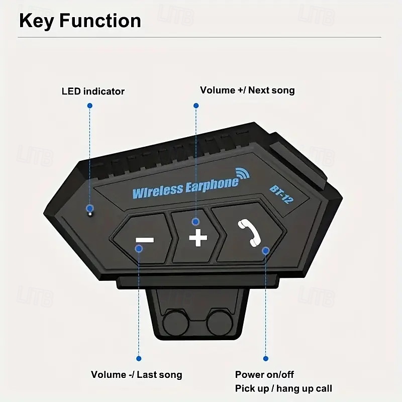 Motorcycle Helmet Bluetooth Headset Wireless Riding Music Headset Waterproof Noise Reduction 2025 - $61.99 –P5