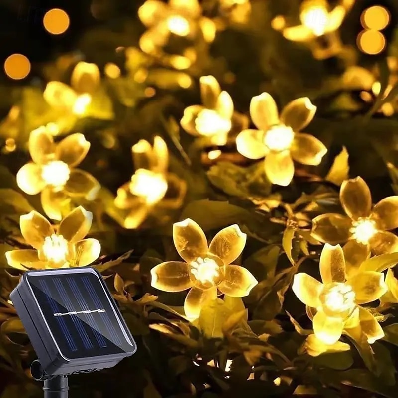 1pc Solar Flower String Lights, Cherry Tree Branch Light Outdoor 6.5M/21FT 30 LED Fairy Light IP65 Waterproof for Garden Fence Patio Yard Party Decor Christmas Halloween Decoration 2025 - $13.99 –P14