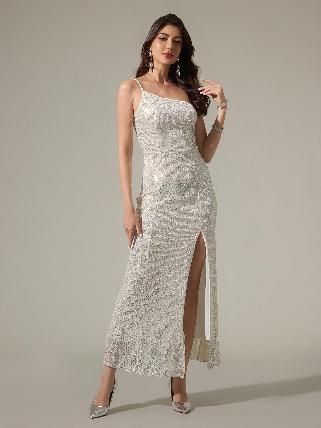 flitrové bílé elegantní společenské maxi šaty bez rukávů 2025 - $57.99 –P2