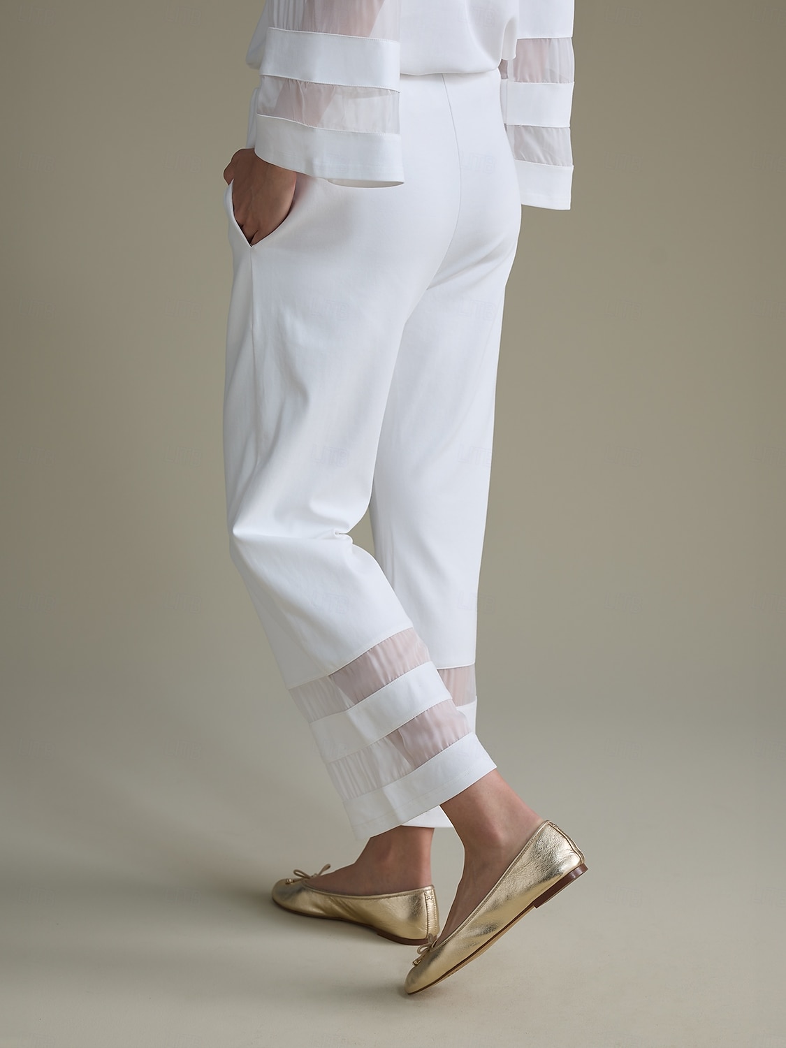 Femmes Pantalons Longueur cheville Chiffon Modal avec poches Décontracté Quotidien Traditionnel / Classique Tenue quotidienne Week-end Noir Blanche bleu marine Printemps & Été S M L de 2025 ? $64.99 –P11