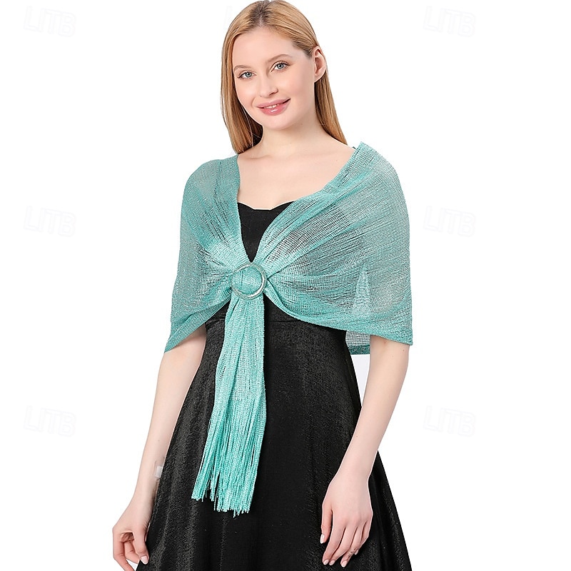 châle en soie or et argent avec boucle, groupe de mariée et demoiselle d'honneur, soirée dansante, robe de mariée, robe de soirée, châle pour femme de 2025 ? $22.99 –P15