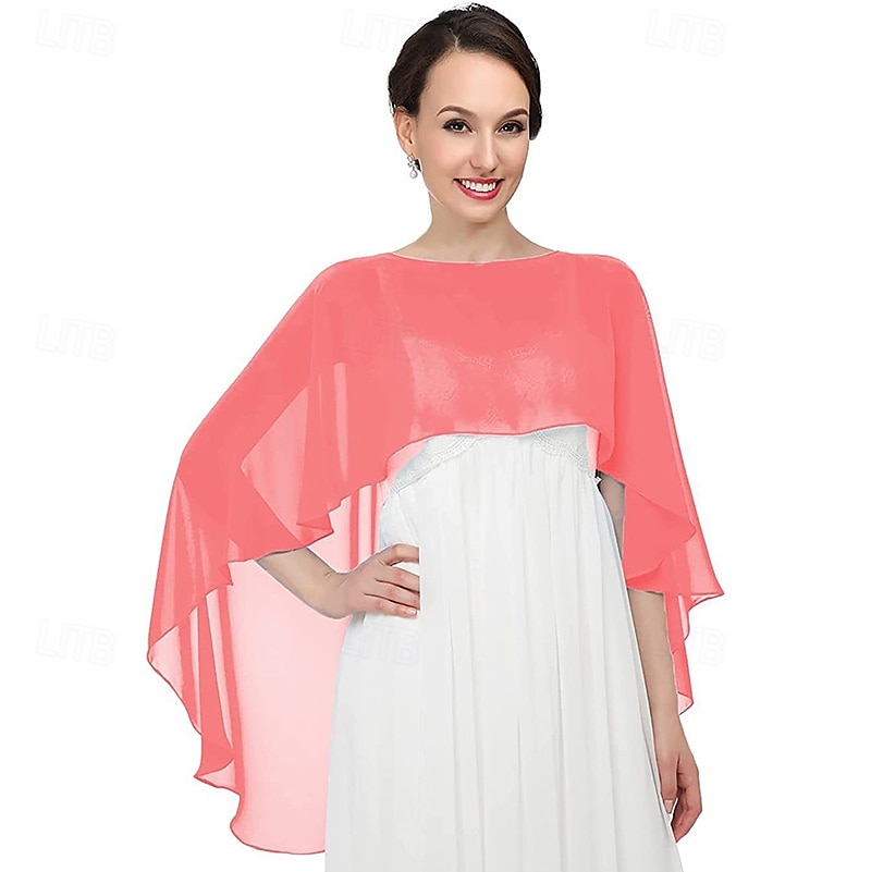châles et enveloppes transparents pour robes de soirée capes en mousseline de soie pour femmes couverture de mariage douce de 2025 ? $25.99 –P12